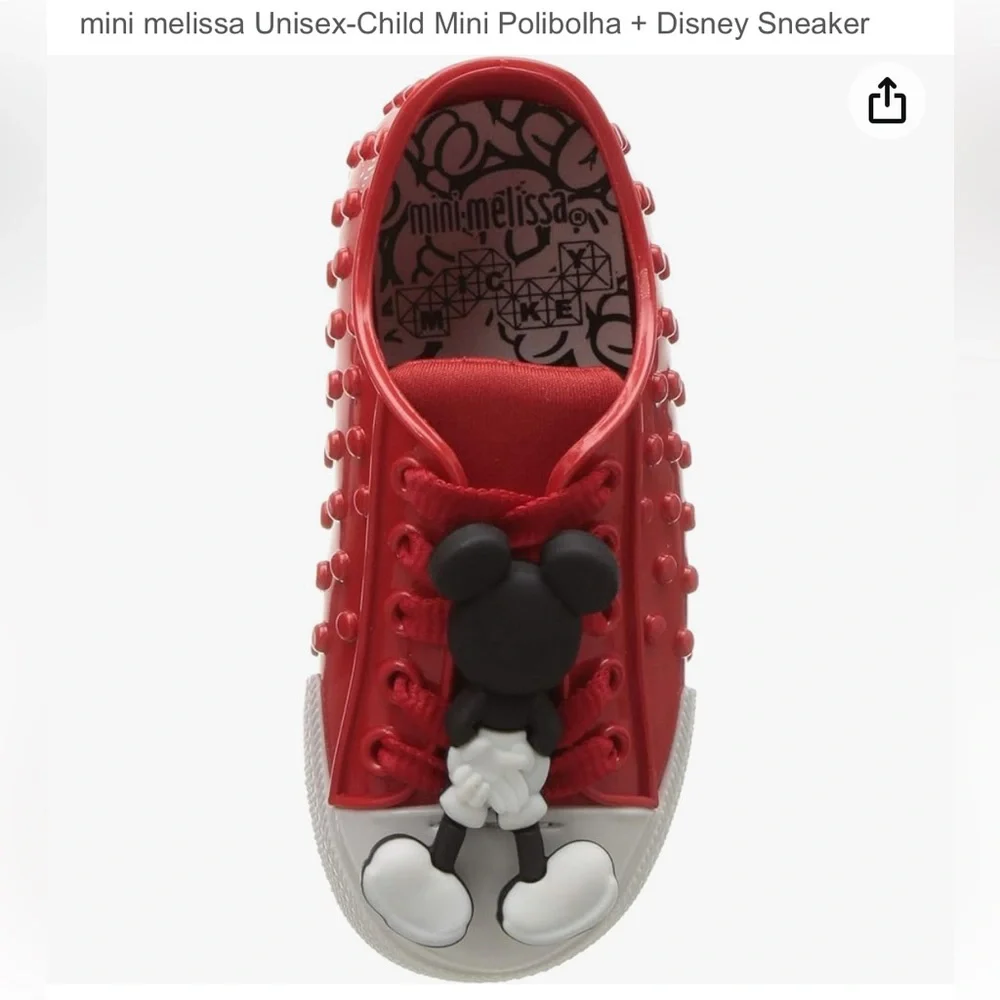 Mini Mellisa Polibolha Disney Mickey Mouse Red Bubbled Sneakers size 10 - Picture 3 of 13